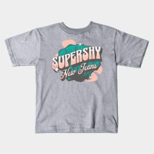 New Jeans Super shy typography pastel bunny tokki | Morcaworks Kids T-Shirt